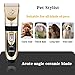 Pet Grooming Clipper Kits ShineMore Low Noise Rechargeable Cordless Quiet Pet Groomer with 4 Comb Attachments and 4 Extra tools for Dogs Cats and Other Family Pets (Black + Gold)