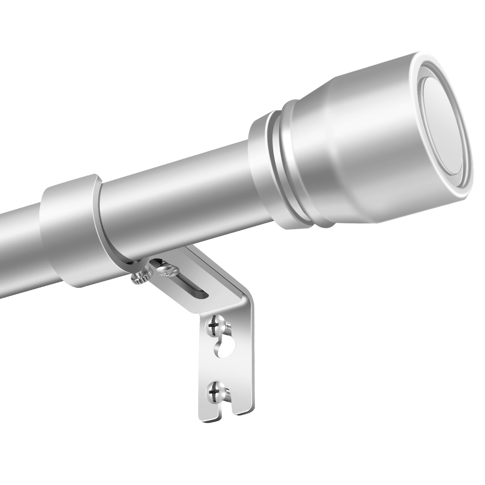 Photo 1 of 1” Diameter Silver Curtain Rod Itself is 30-60 inch 1 Pack, Fit 30 to 54 Windows with Heavy Duty Adjustable Telescopic Rod?Splicing Metal Extra Long Curtain Rod for Windows Sliding Glass Door