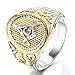 OAKKY Men's Stainless Steel Vintage Masonic Freemason Ring Biker Symbol Member Band Silver Gold Size 10