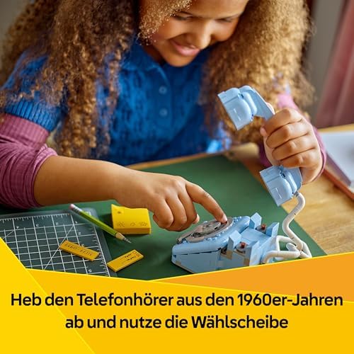 Creator 3in1 Retro Telephone Toy with Rotary Dial - Transforms into a 1980s Model or 2 Mobile Phones from the 2000s - Creative Gift for 8+ Year Old Girls & Boys - 31174