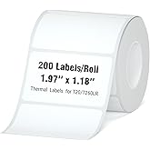 HPRT Thermal Labels, 1.97" x 1.18"(50x30 mm) Waterproof Sticker Paper, Thermal Tape for HPRT T20/T260LR Label Maker, Compatible with Rollo, Phomemo, iDPRT & MUNBYN, 200 Labels/Roll