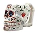 Atlantic Collectibles White Day of The Dead Crucifix Sugar Skull Mug In Bright Vivid Colors Drink Coffee Cup Ceramic 4.5