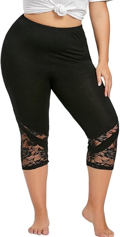plus size lace trousers