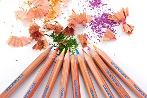 COLOUR BLOCK 56 Piece Watercolor Bundle Set with 24pc Color Watercolor Pencil Set in Tin Box and 32pc Watercolor Paint Set in Cardboard Gift Box