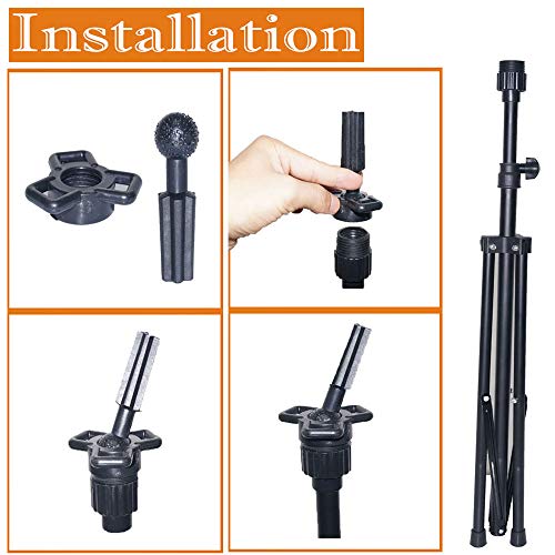 HOOMBOOM Mannequin Head Stand, Wig Stand Tripod - Mannequin Block Head Holder Metal Adjustable Tripod Stand Holder for Hair Salon Cosmetology Hairdressing Training Head with Carry Bag
