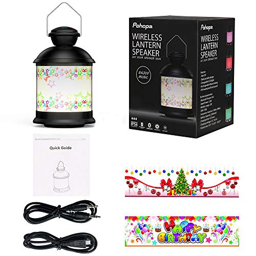 Outdoor Bluetooth Speaker – Pohopa Touch Bedside Lamp and Color Changing,Waterproof Outdoor Table Lamp with Paper DIY Change,Perfect Gift - Thumbnail 6