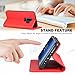 SHIELDON Galaxy S9 Plus Wallet Case [Folio Cover][Stand Feature] Premium Samsung Galaxy S9 Plus Credit Card Flip Case Protective Genuine Leather with Card Slot + Side Pocket Magnetic Closure - Red
