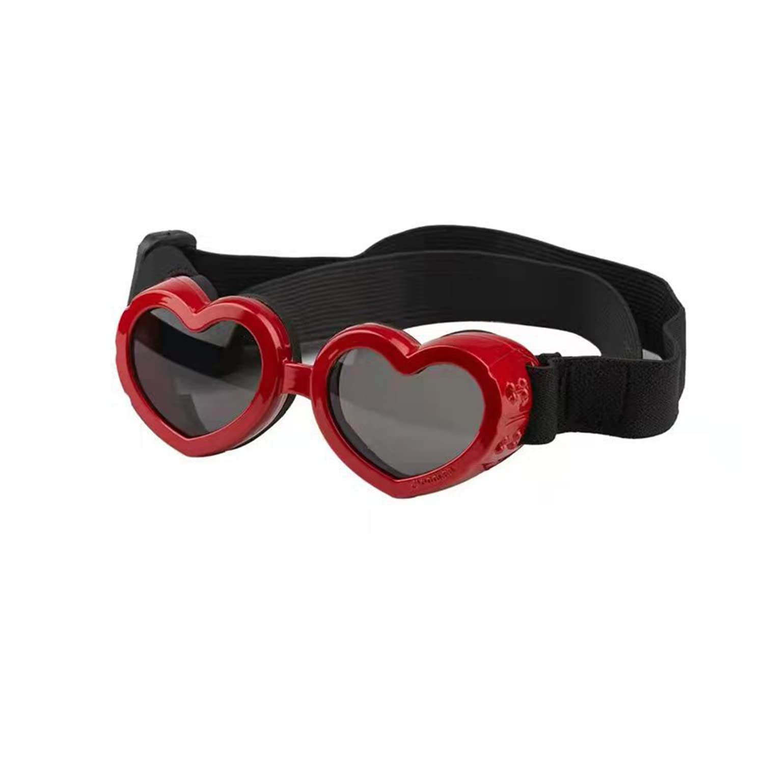 Dog Sunglasses, Heart-Shaped Adjustable Dog Goggles, Puppy UV Protective Glasses, Small Medium Dog Windproof Motorcycle Glasses_Red