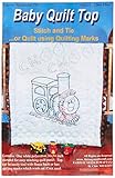 Fairway Stamped Baby Quilt Top, 36 by 50-Inch, Train