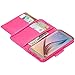 Galaxy S7 Edge Case, Samsung Galaxy S7 Edge Wallet Case, Flip Folio [Kickstand Feature] Pu Leather Wallet Case with ID & Credit Card Slot For S7 Edge (5 Card Slot Hot Pink)