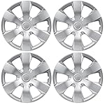 BDK Toyota Camry Style Hubcaps Cover, 16" Inch Silver Replica Wheel Cover, OEM Factory Replacement (4 Pieces)