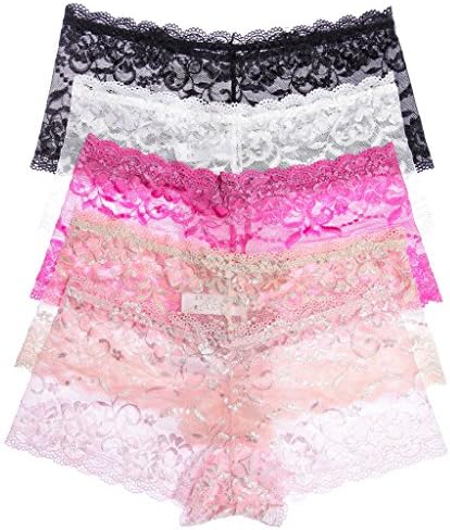 5 Pack:InsBuy Women's Lace Boyshort Panties Size XXXL