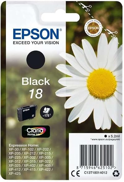 Epson 18 Black Daisy Claria Home Ink Cartridge - Genuine