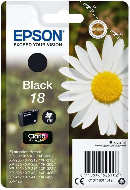 Epson 18 Black Daisy Claria Home Ink Cartridge - Genuine