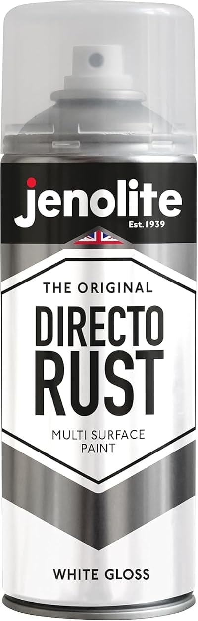 Jenolite Directorust Gloss Spray Paint White 400ml Direct To Rust