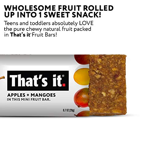 That's it. Mini's-Variety Pack 100% Natural Fruit Bar, High Fiber Vegan, Gluten Free Healthy Snack, Paleo for Children, Adults, Non GMO No Added Sugar, No Preservatives (Mango 5 Pack, Fig 5 Pack)