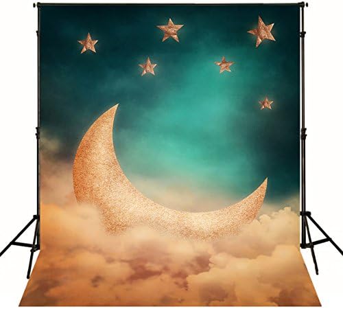 5x6.5ft Studio Photo Backdrop Moon Cloud Fantasy Scenic Photography Backdrops for Birthday Background YY00556