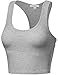 FPT Womens Basic Sleeveless Racerback Crop Tank Top HEATHERGRAY M