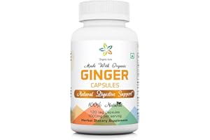 ORGANIC AURA INTERNATIONAL Organic Aura Ginger Capsules. Made with Certified Ingredient. Naturally Boosts Digestion, Immunity. No GMO and Gluten Free.