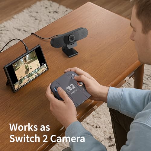EMEET 1080P Webcam with Microphone, C960 Web Camera, 2 Mics Streaming Webcam, 90°FOV Computer Camera, Plug and Play USB Webcam for Online Calling/Conferencing, Zoom/Teams/Facetime/YouTube, Laptop/PC