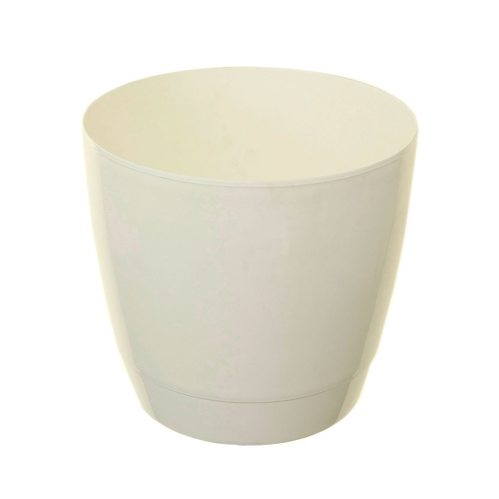 Whitefurze G0614RD 14cm Round Indoor Pot Cover - White