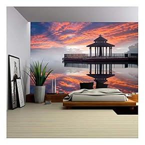 Sunrise of Sun Moon Lake, Taiwan - Removable Wall Mural | Self-Adhesive Large Wallpaper - 66x96 inches