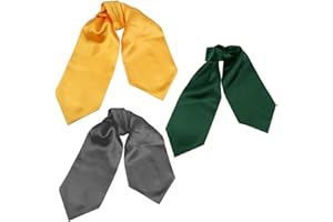 Dan Smith Solid Party Day Cravat Feel Silk Cravat Tie Ascot Assorted Pack Plain