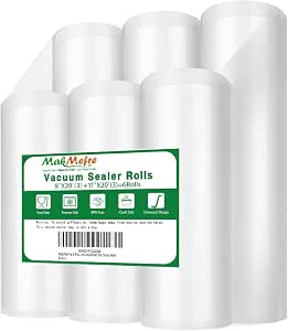 ATSAMFR Vacuum Sealer Bags Rolls - 6 Pack (3 Rolls 8x20', 3 Rolls 11x20') BPA Free Heavy Duty - View #3