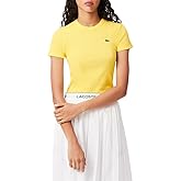 Lacoste Womens Slim Fit Ribbed Cotton T-Shirt
