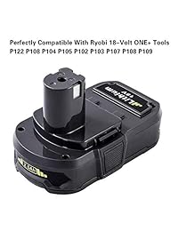 P108 - Batería de litio para Ryobi One+ P102 P104 P105 P103 P107 (18 V)