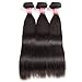 LONG YAO Brazilian Straight Virgin Hair 3 Bundles With Free Part Lace Closure 7A 100% Unprocessed Remy Human Hair Extensions Natural Color