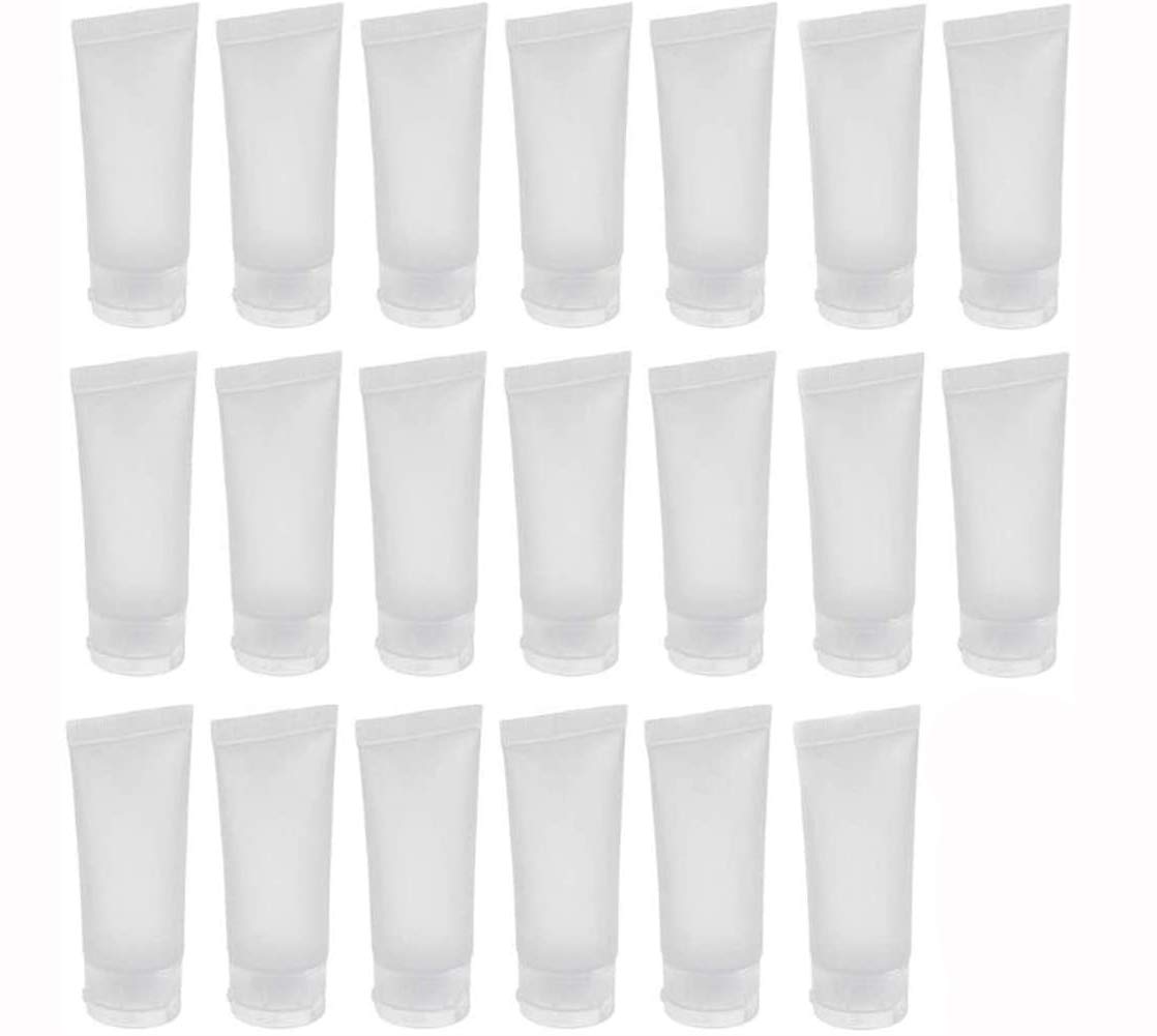 20PCS 15ml/20ml/30ml/50ml/100ml Clear Empty Refillable Plastic Soft Tubes Cosmetic Sample Bottles Jars Makeup Travel Containers For Lip Balms Lip Gloss Shampoo Shower Gel Body Lotion (50ml)