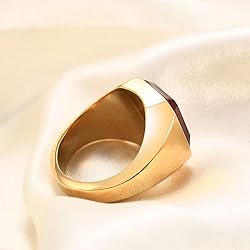 MYNENEY 14K Gold/Silver/Black Plated Square Signet