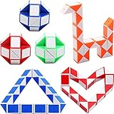 Sunshane 6 Pack 24 Blocks Magic Snake Cube, Mini Snake Speed Cubes, Twist Puzzle Toys for Kids Party Bag Fillers, Party Favours, Random Color