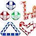 Sunshane 6 Pack 24 Blocks Magic Snake Cube, Mini Snake Speed Cubes, Twist Puzzle Toys for Kids Party Bag Fillers, Party Favours, Random Color