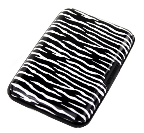 Aluminum Hard Case Credit Cards Wallet (zebra)