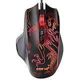 Wired Mouse, Dragon pattern USB Gaming Mouse Mice With 4 DPI Settings Up to 2500 DPI, 4 Colors Cool LED Backlight for Laptop PC Computer Gamer