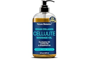 Anti-Cellulite Massage Oil for Massage Therapy 8 fl oz - Vegan Collagen Oil for Thighs, Butt, and Legs - Reduces Cellulite for Women and Men - Nexon Botanics
