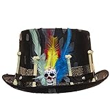 Black Voodoo Hat with Feathers