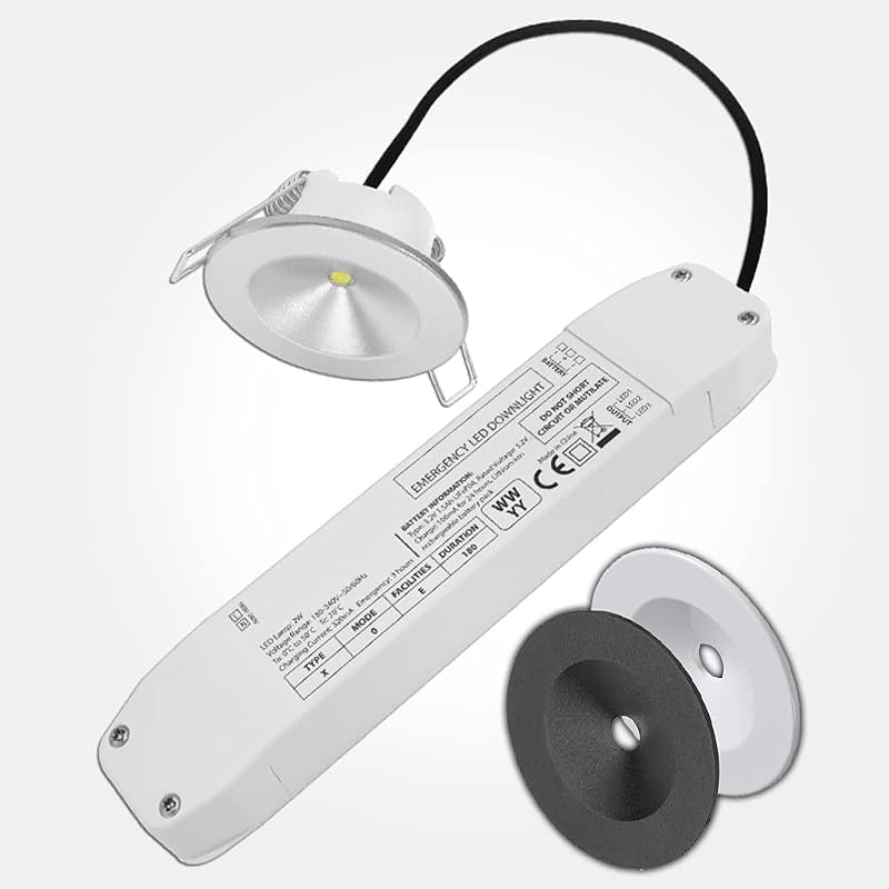 LEDBRITE 2W LED Emergency Downlight Non Maintained LiFePO4 3 Hour Battery