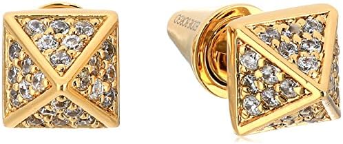 EDDIE BORGO Pave Pyramid Gold Stud Earrings