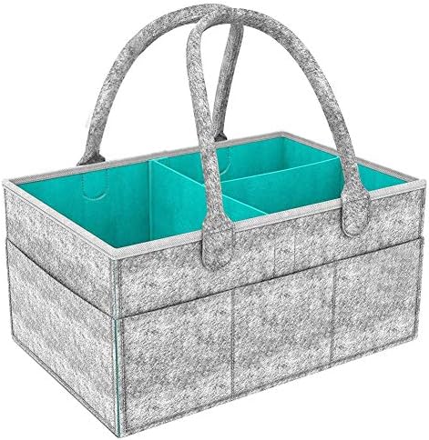 Seasons Shop Baby Diaper Storage Bag with Removable Partitions Nappy Caddy Organizer Basket Diaper Tote Bag Nursery Storage Bin for Closet Bedroom Bathroom Car Travel