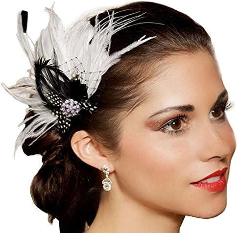 レディース 花嫁 ヘアアクセサリー 羽根 髪飾り ヘッドドレス クリスタル ヘアピン 在庫処分 浴衣 お祭り 成人式 欧米スタイル 卒業式 白 黒色 写真 パーティー 演出
