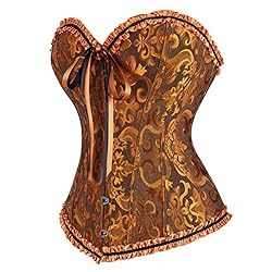 frawirshau Women's Lace Up Boned Overbust Corset