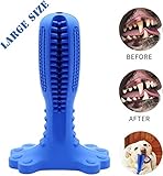 Bzonsmart Toothbrush Stick Dental Care Brushing Stick Effective Toothbrush for Dogs Natural Rubber Toothbrush for Large & Medium Dogs Pets (Blue)