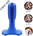 Bzonsmart Dog Toothbrush Stick Dental Care Brushing Stick, Natural Rubber Toothbrush for Large & Medium Dogs Pets (Blue)