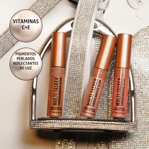 | Multi Tasker Turbocharged Glow | Iluminador Líquido Facial| Tono 004 Chelsea Glow | Perlas Reflectoras de Luz | Fórmula Vegana | 10 ml