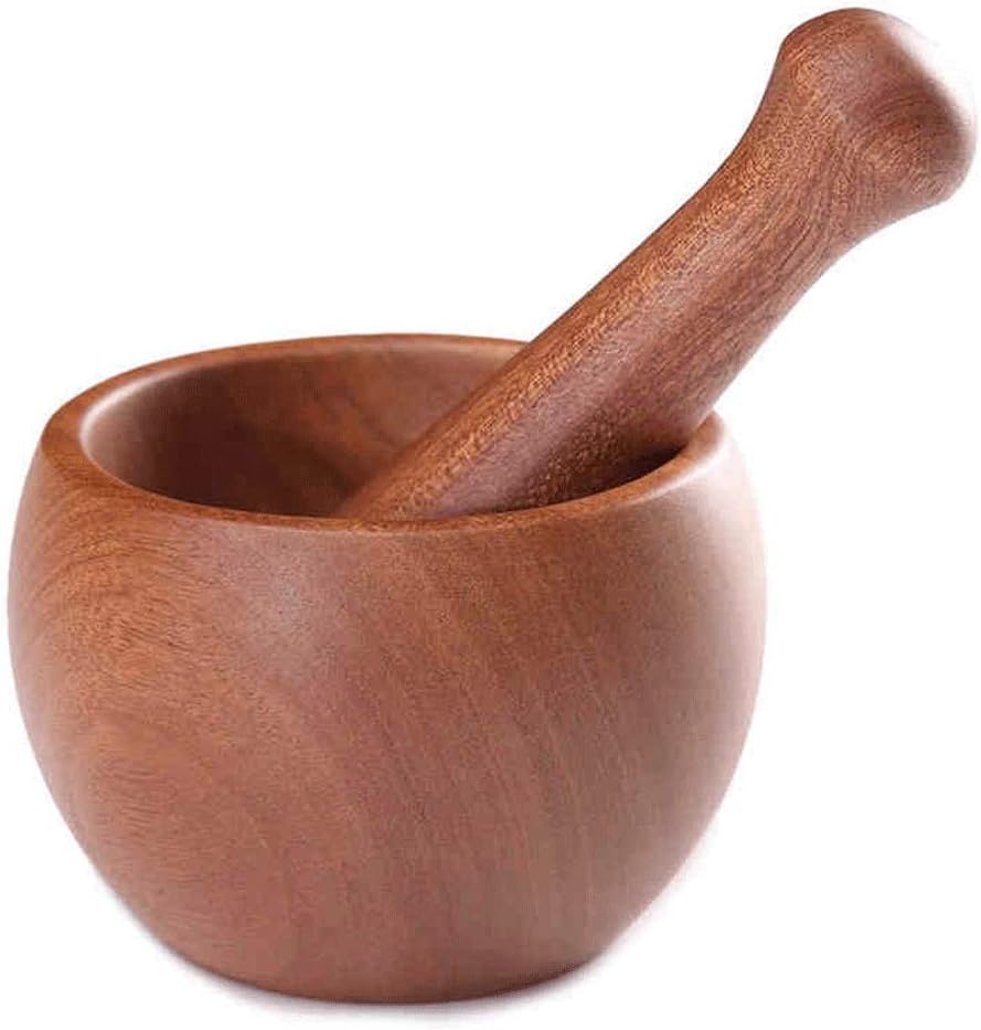 Food Processor/Food Grinder – Mortar And Pestle Spice Grinder Pill Crusher Garlic Crusher Home Kitchen Manual Wood Pressing Garlic Pepper Crusher Ebony Wood Whole Wood