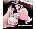 Galaxy Note 4 Case,Shinetop Bling Diamond Glitter Crystal Clear Soft TPU Silicone Back Cover 3D Cute Cartoon Rabbit Bunny Case Protective Shell with Pompon Ball for Samsung Galaxy Note 4 N9100-Pink