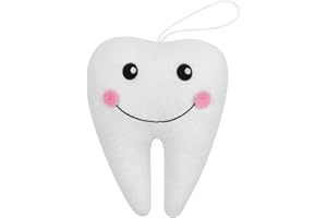 YEALRUSON Tooth Fairy Pillow with Pocket Embroidered Felt Tooth Fairy Door Hanger Doll Souvenir Gift for Boys and Girls (Whit